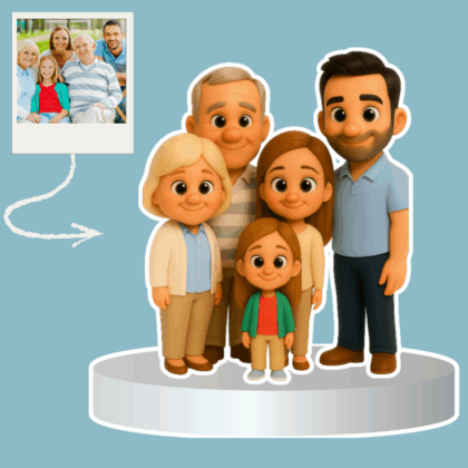 Aile Karikatür Figür (5 Kişilik)